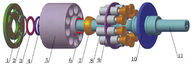 युकेन A220 हाइड्रोलिक पंप मरम्मत भागों, चर विस्थापन पिस्टन पंप स्पेयर पार्ट्स